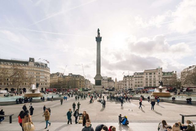 Trafalgar Square in London, United Kingdom