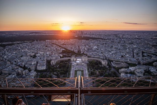 Summit of the Eiffel Tower in Paris, France