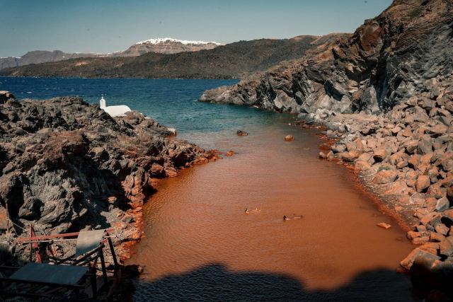 Hot Springs of Santorini in Fira, Greece