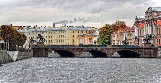 Anichkov Bridge in Saint Petersburg, Russia