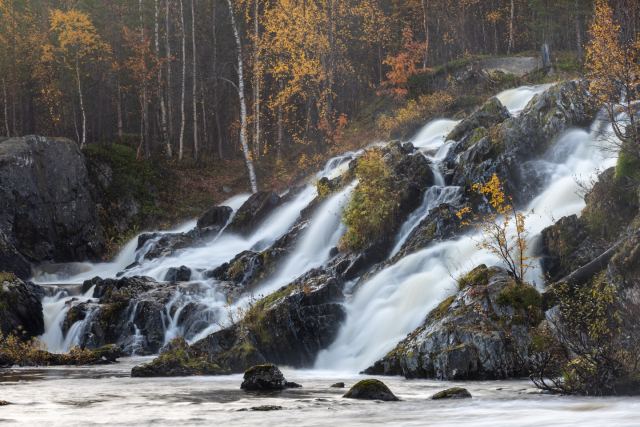 Arctic Waterfall in Murmansk, Russia