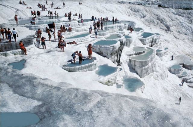 Travertine Terraces in Pamukkale, Turkey
